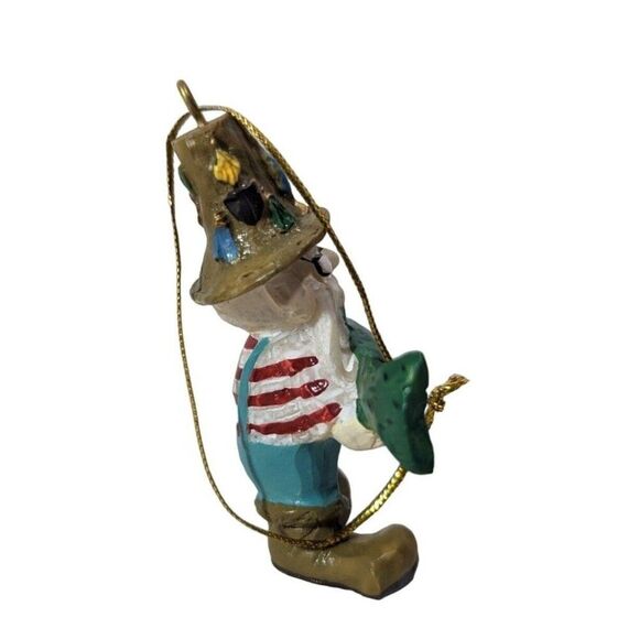 Fisherman with Waders Holding a Trout Fish Hanging Ornament Resin 2.75 x 2.25 in - Picture 5 of 5